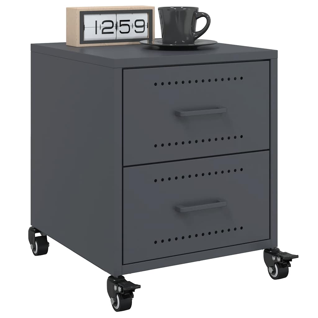 E-shop Multidom Nočné stolíky 2 ks antracitové 36x39x43,5 cm oceľ