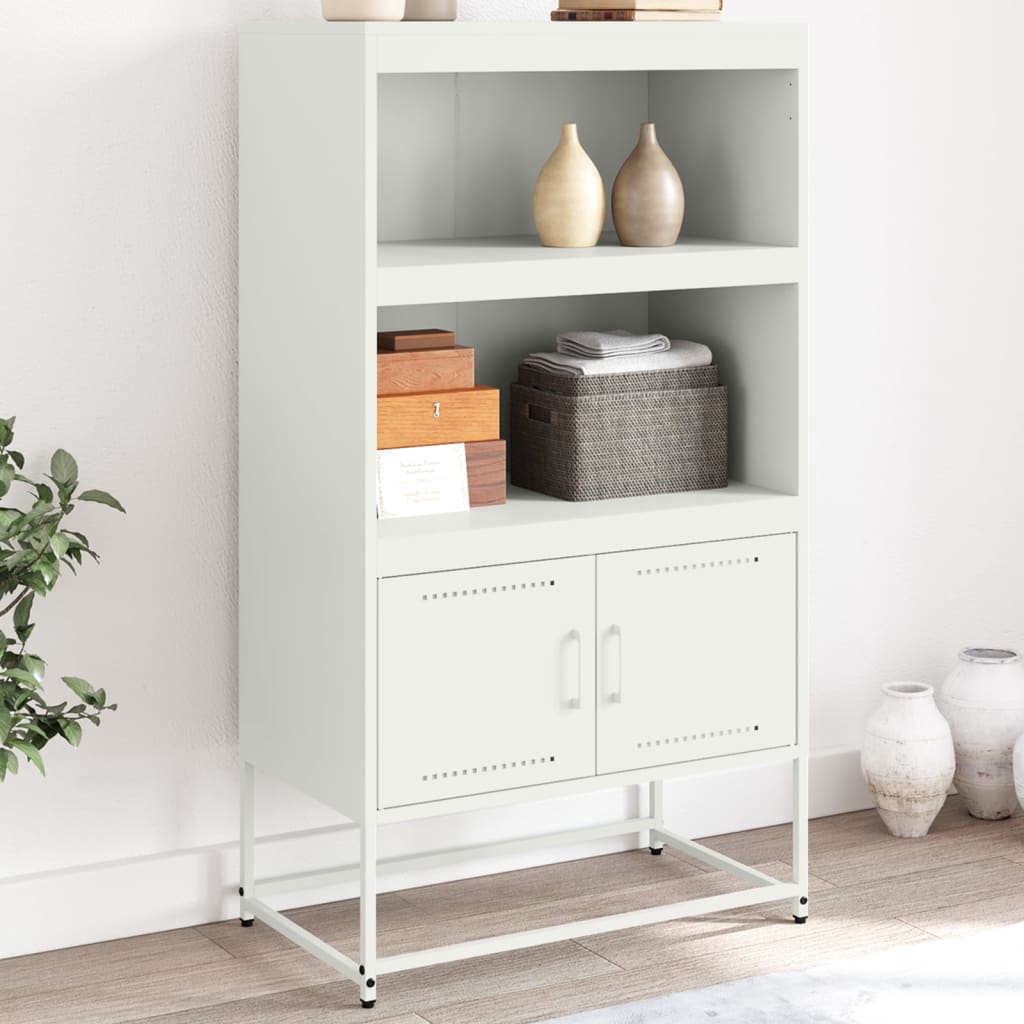 E-shop Multidom Vysoká skrinka biela 68,5x38,5x123,5 cm oceľ
