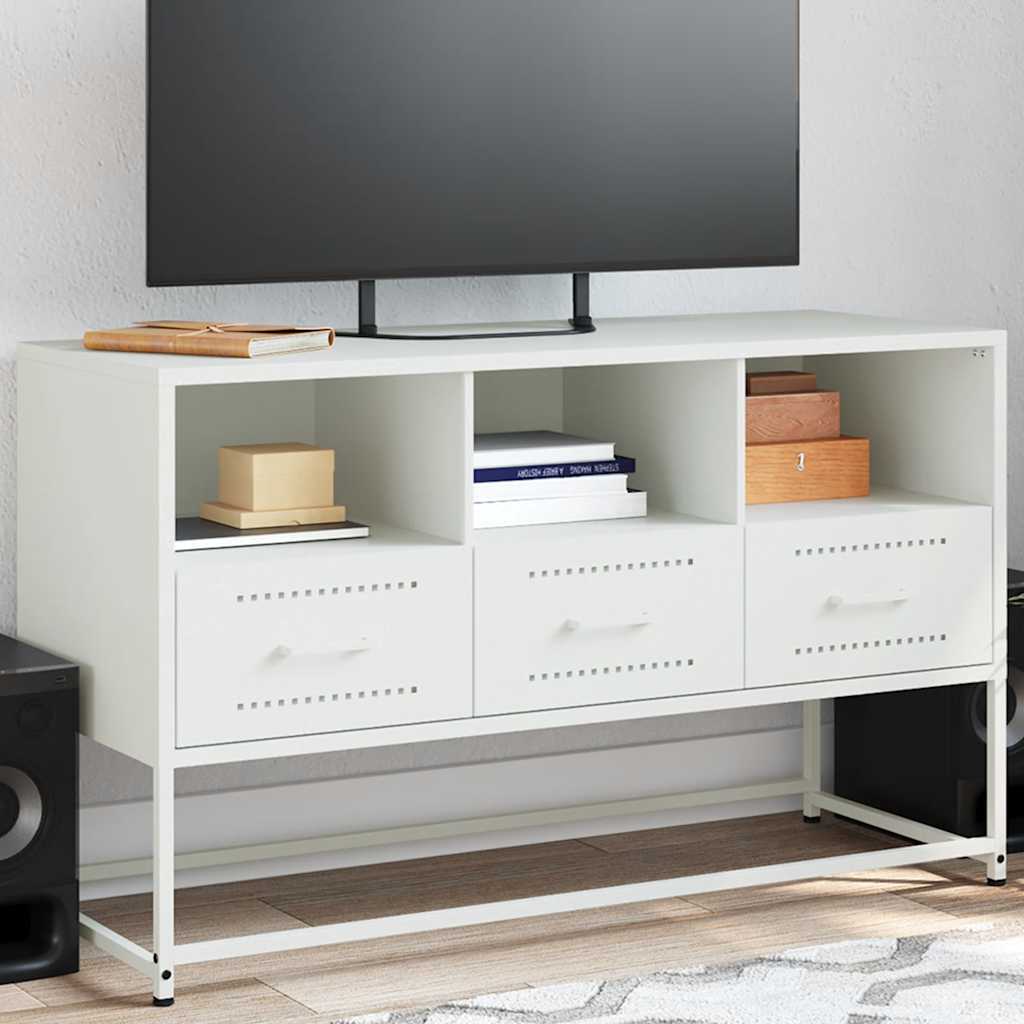 E-shop Multidom TV skrinka biela 100,5x39x60,5 cm oceľ