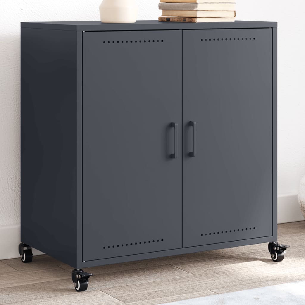 E-shop Multidom Komoda antracitová 68x39x72 cm oceľ