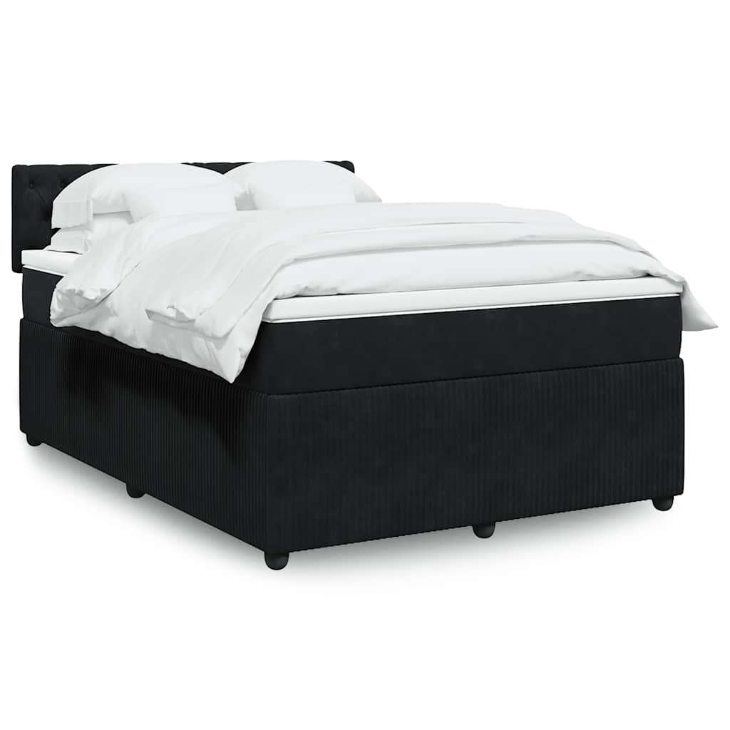 E-shop Multidom Posteľný rám boxspring s matracom čierny 160x200 cm zamat