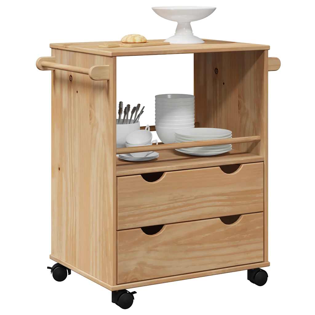 E-shop Multidom Kuchynský vozík OTTA 59x45x80 cm borovicový masív