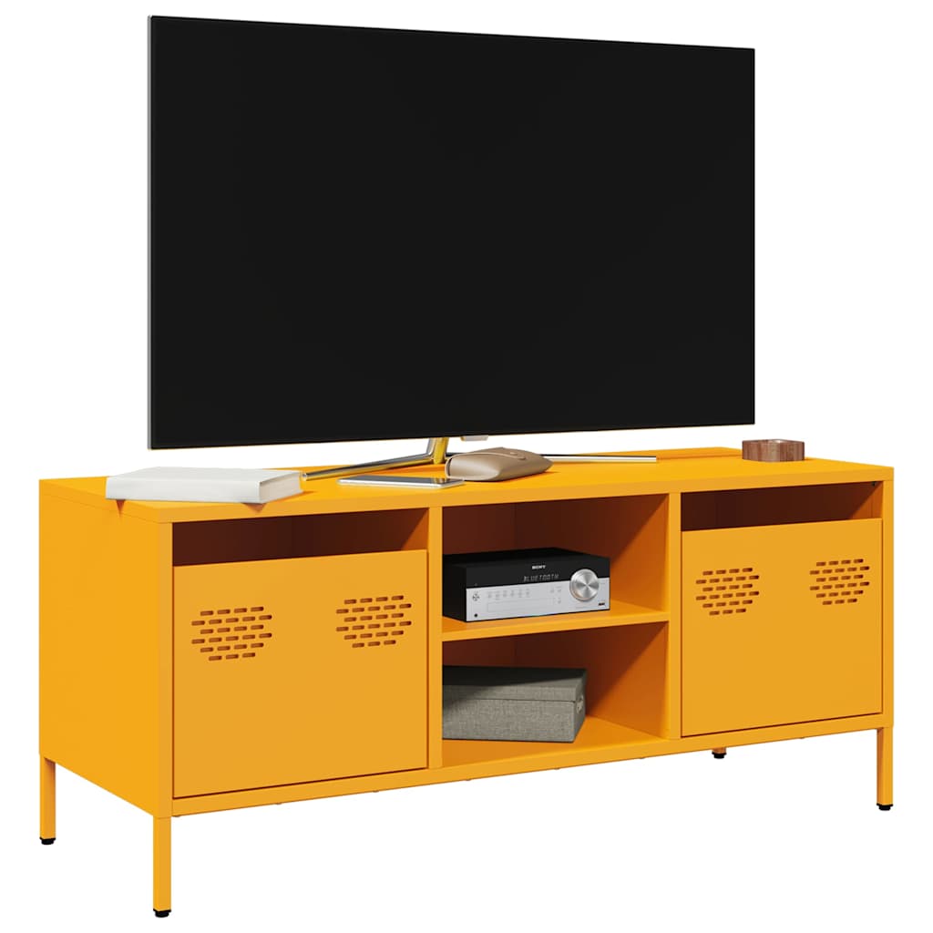 E-shop Multidom TV skrinka horčicovožltá 101,5x39x43,5 cm oceľ