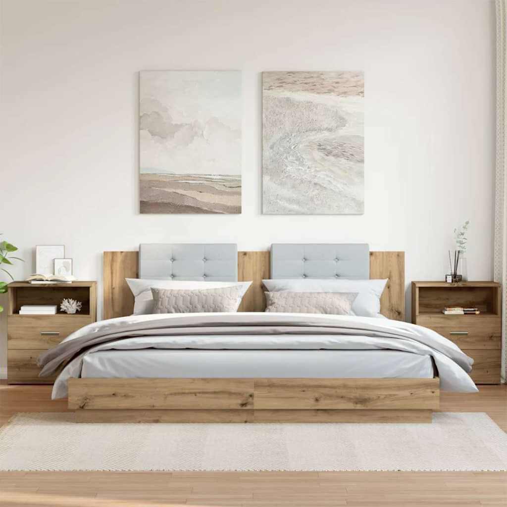 Multidom Nočné stolíky 2 ks dub artisan 50x32x60 cm kompozitné drevo