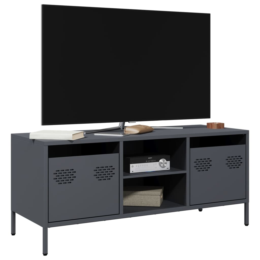 E-shop Multidom TV skrinka antracit 101,5x39x43,5 cm oceľ valcovaná za studena
