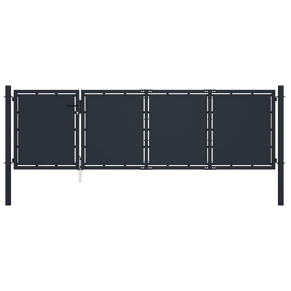 E-shop Multidom Záhradná brána z ocele 350x75 cm antracitová