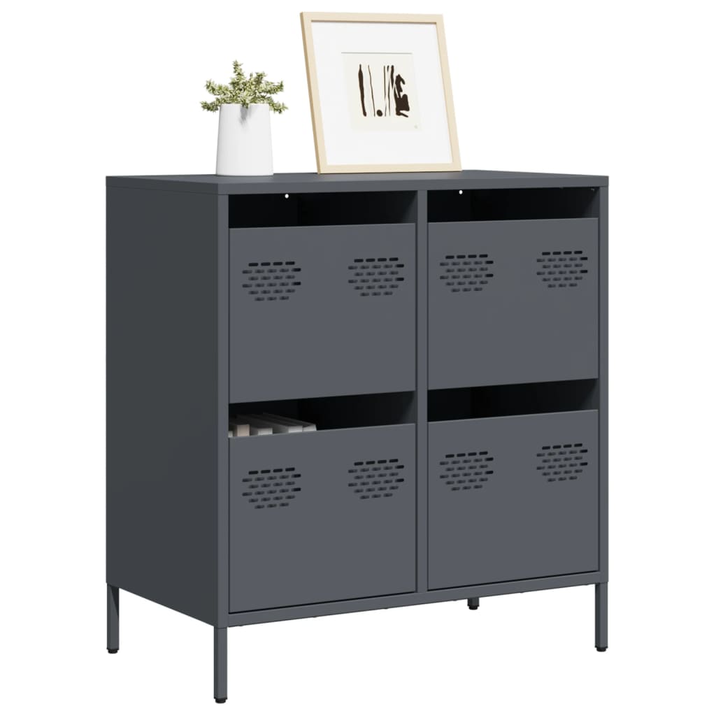 E-shop Multidom Komoda antracitová 68x39x73,5 cm oceľ valcovaná za studena