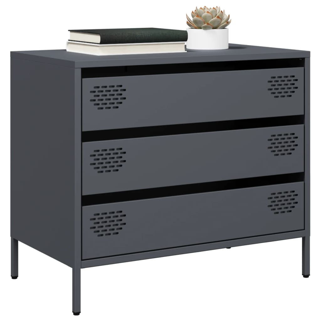 E-shop Multidom Komoda antracitová 68x39x58,5 cm oceľ valcovaná za studena