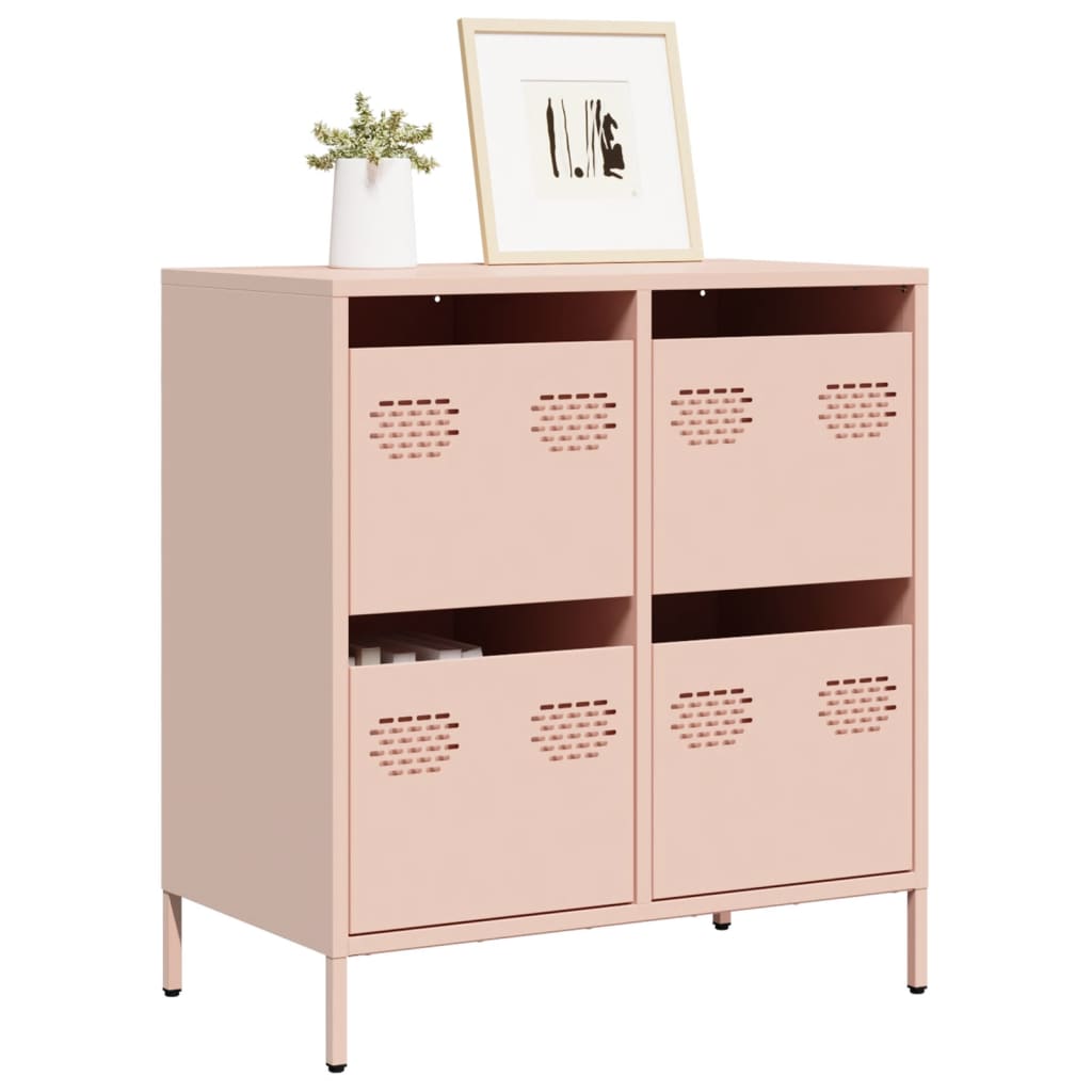 E-shop Multidom Komoda ružová 68x39x73,5 cm oceľ valcovaná za studena