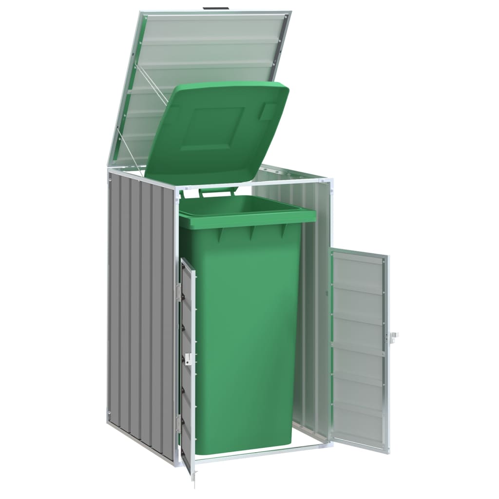 E-shop Multidom Úložisko na 1 kôš na kolieskach sivé 72x81x115 cm oceľ