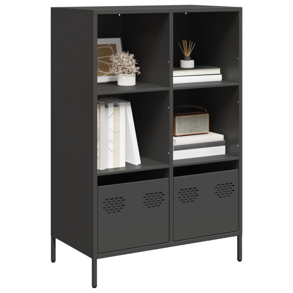 E-shop Multidom Vysoká skrinka čierna 68x39x103,5 cm oceľ