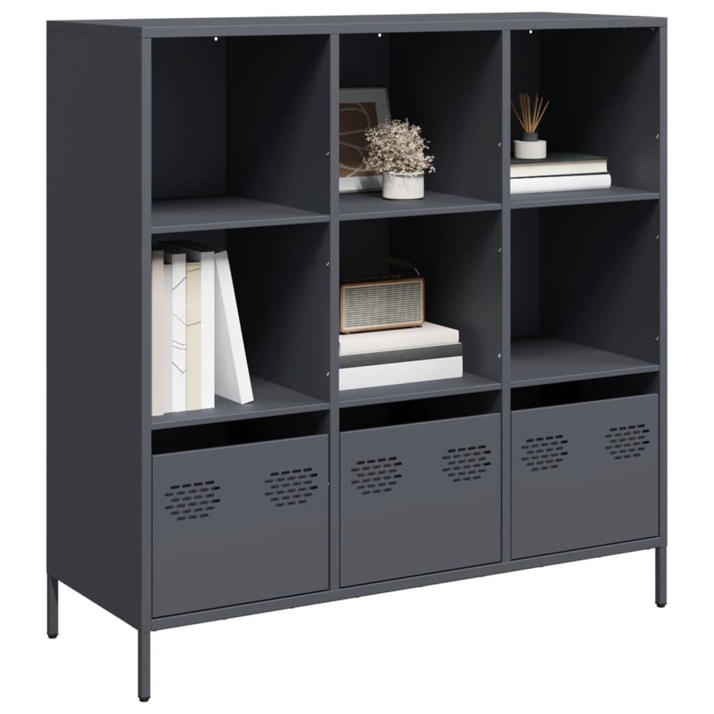 E-shop Multidom Vysoká skrinka antracit 101,5x39x103,5 cm oceľ