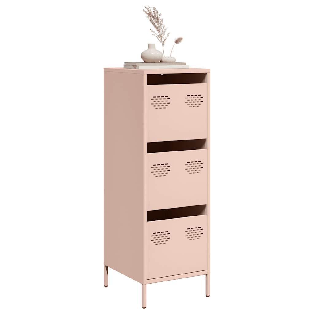 E-shop Multidom Vysoká skrinka ružová 39x35x103,5 cm oceľová