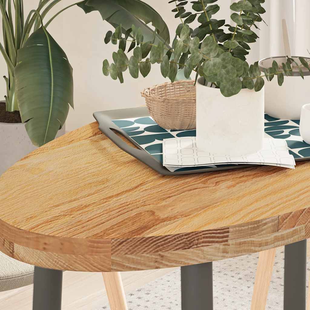 E-shop Multidom Stolová doska bledohnedá 100x50x4 cm dubový masív oválny