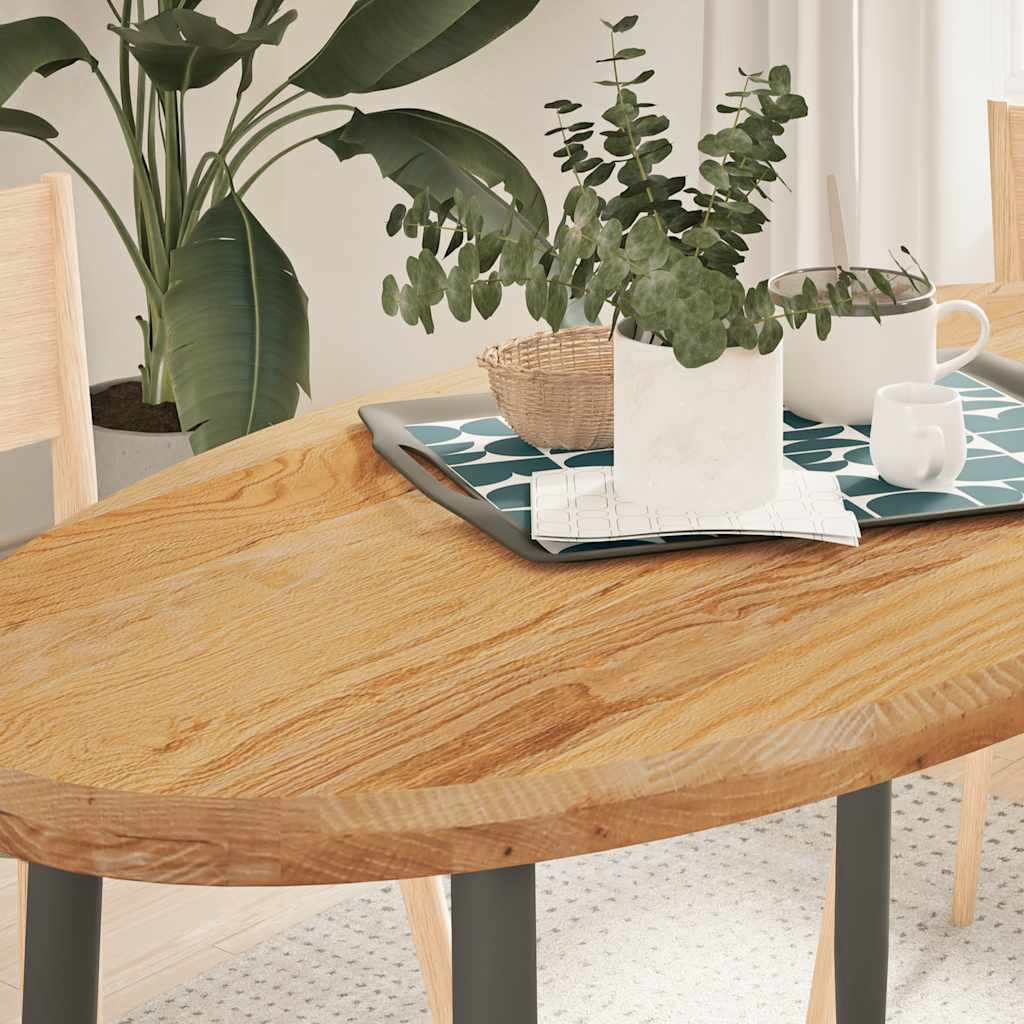 E-shop Multidom Stolová doska bledohnedá 120x60x4 cm dubový masív oválny