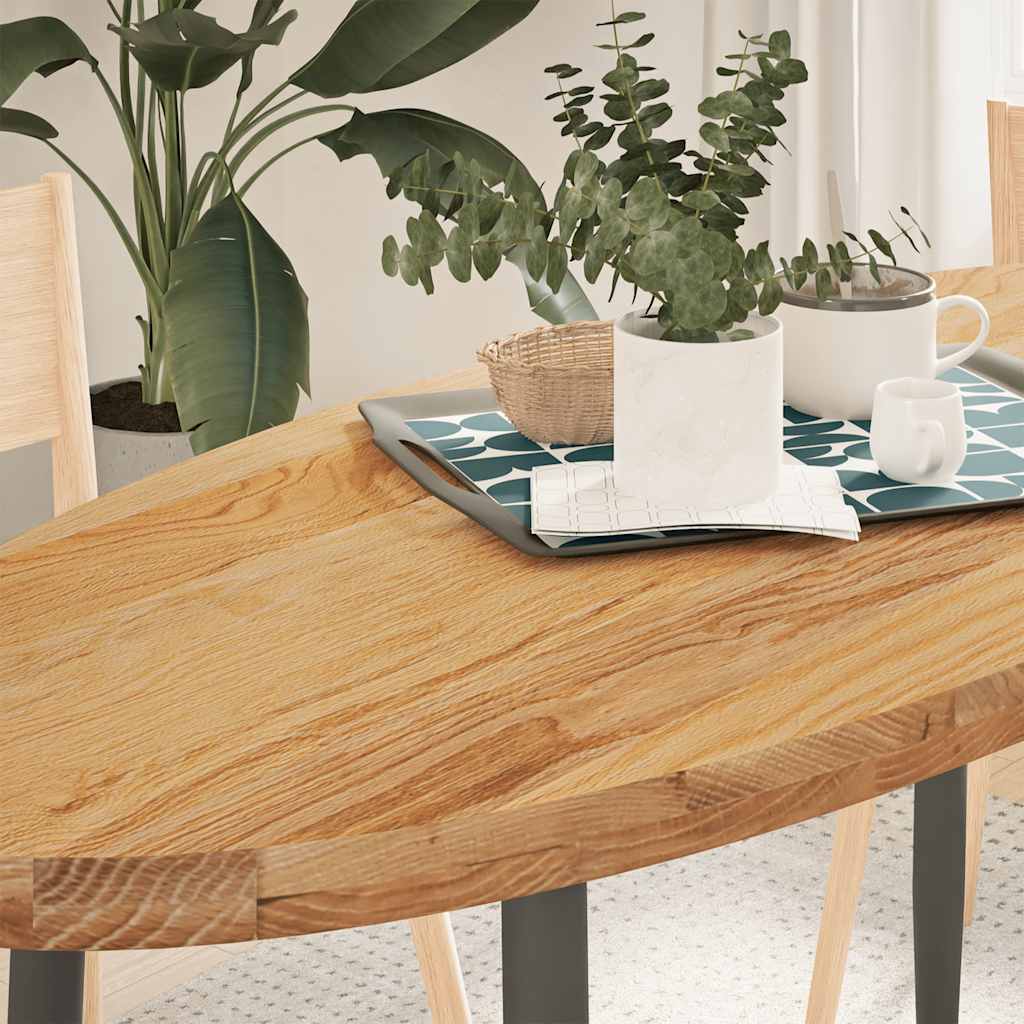 E-shop Multidom Stolová doska bledohnedá 140x60x4 cm dubový masív oválny