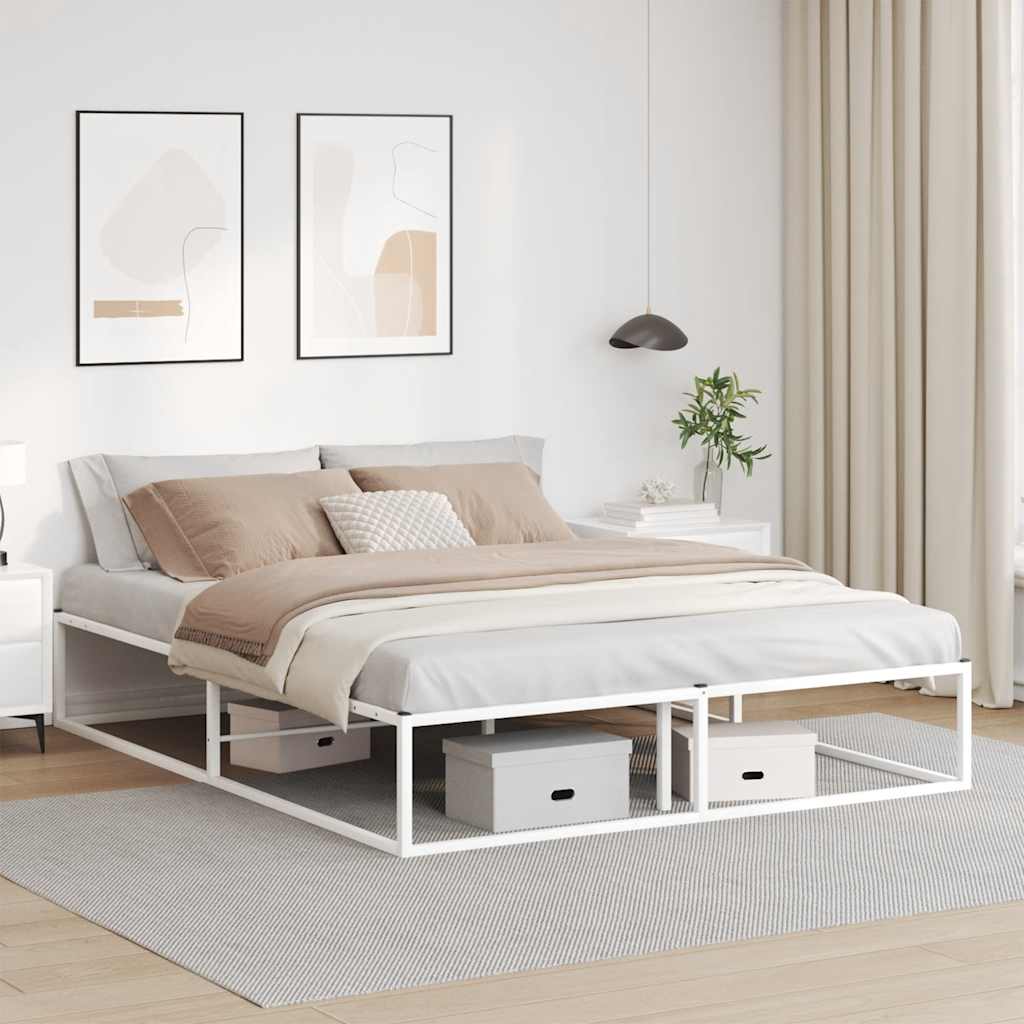 E-shop Multidom Posteľ bez matraca biely 160x200 cm kov