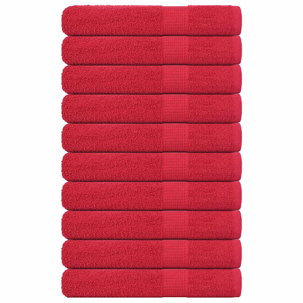 Multidom Uteráky 10 ks červené 100x200 cm 360 g/m2 100 % bavlna