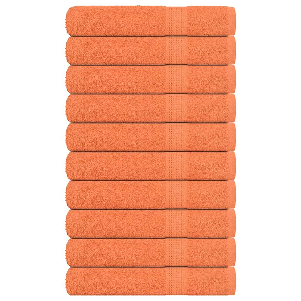 Multidom Uteráky 10 ks oranžové 100x200 cm 360 g/m2 100 % bavlna