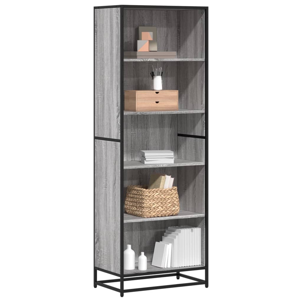 E-shop Multidom Knižnica sivý dub sonoma 60x35x170,5 cm kompozitné drevo