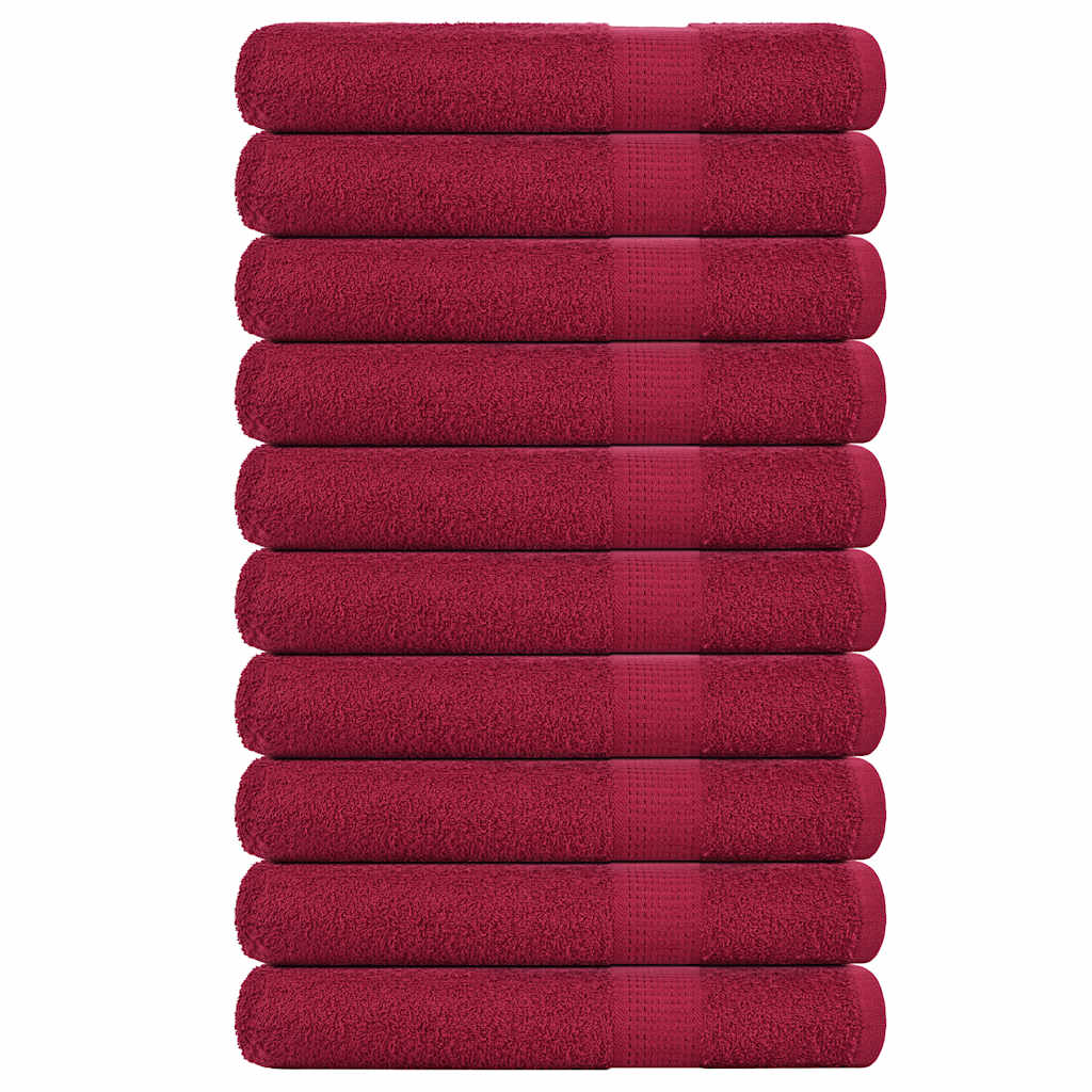 Multidom Uteráky do sauny 10 ks bordová 80x200 cm 360 g/m2 100% bavlna