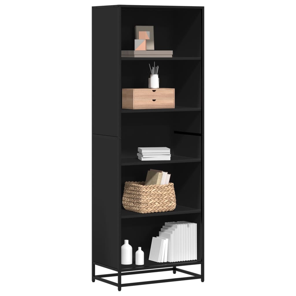 E-shop Multidom Knižnica čierna 60x35x170,5 cm kompozitné drevo