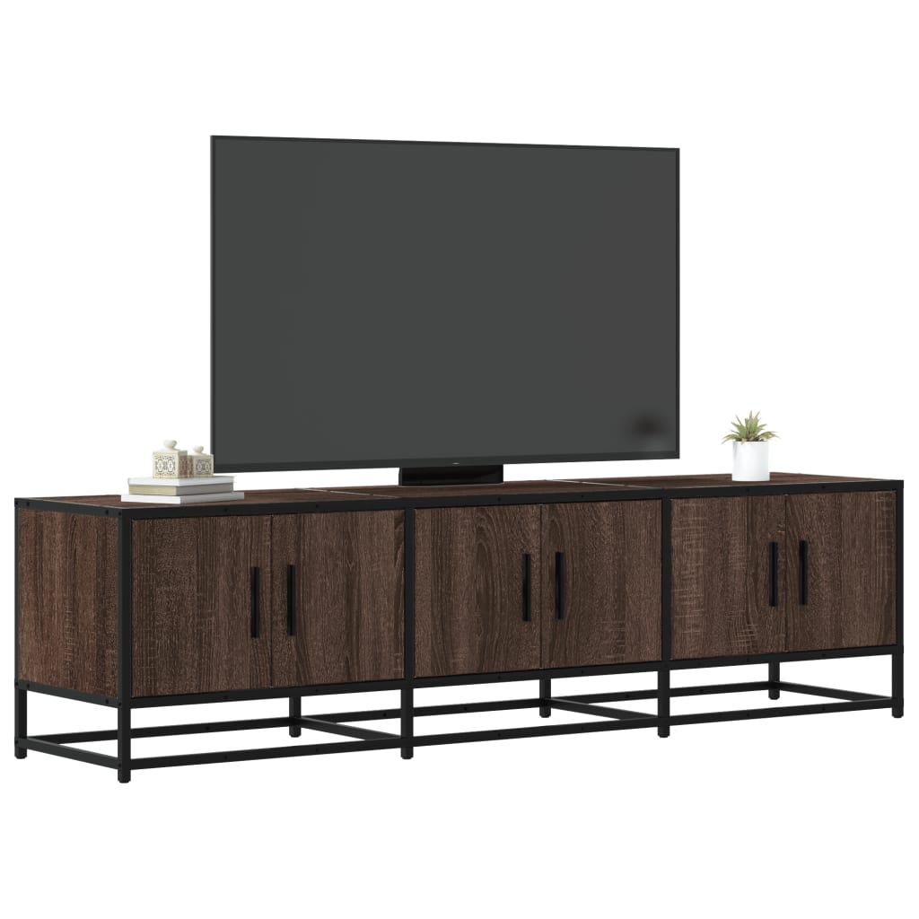 E-shop Multidom TV skrinka hnedý dub 150x35x41 cm kompozitné drevo a kov