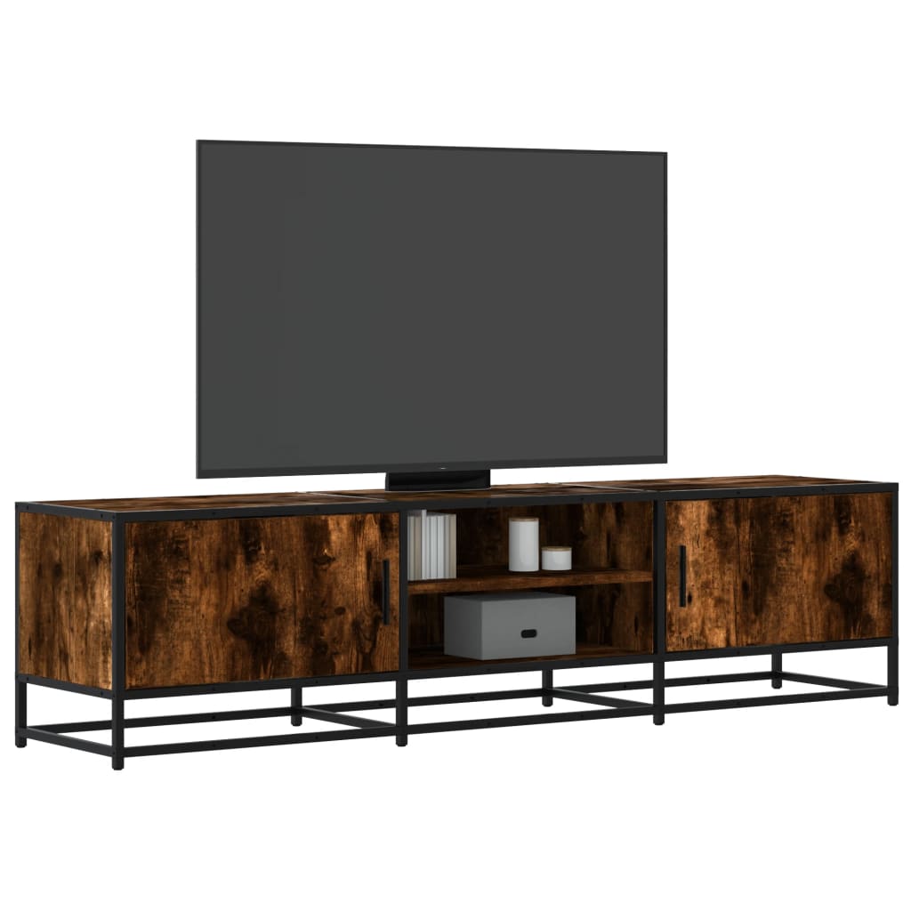 E-shop Multidom TV skrinka dymový dub 160x35x41 cm kompozitné drevo a kov