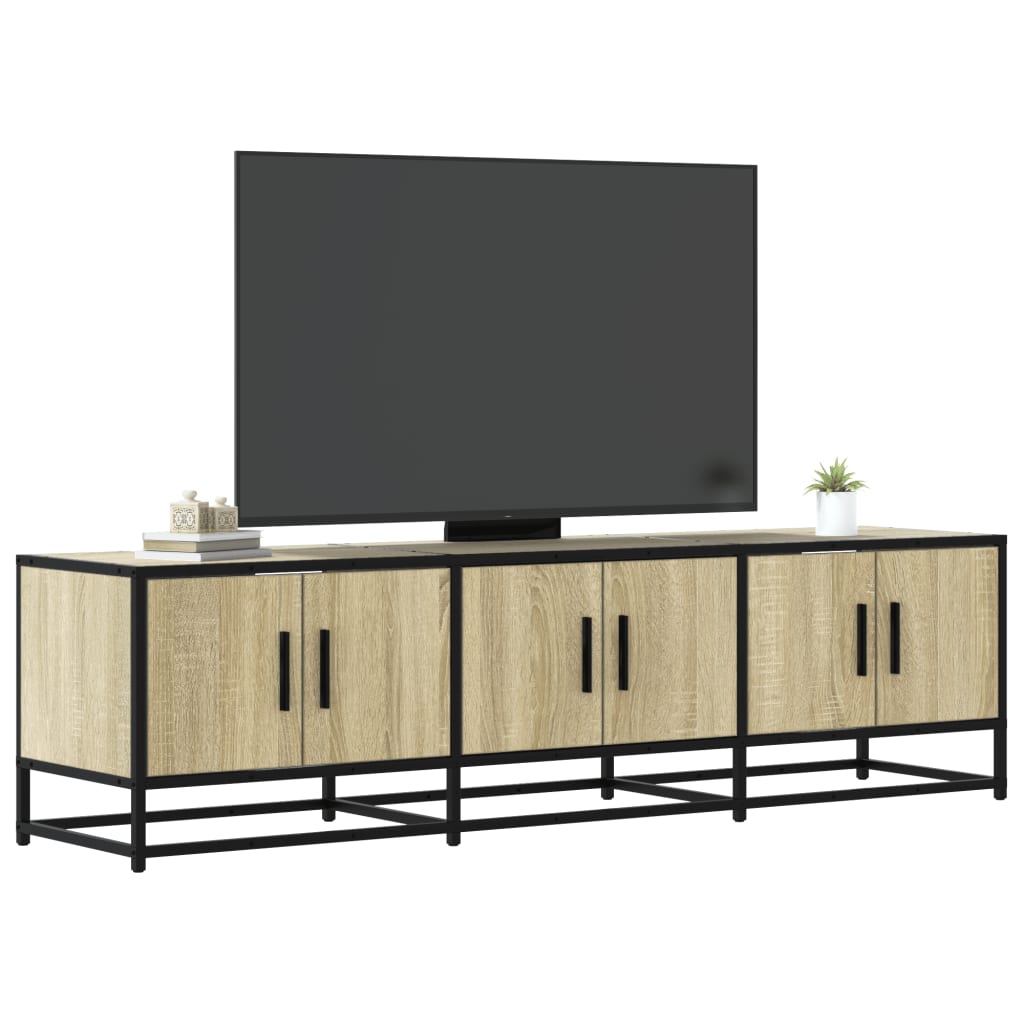 E-shop Multidom TV skrinka dub sonoma 150x35x41 cm kompozitné drevo a kov