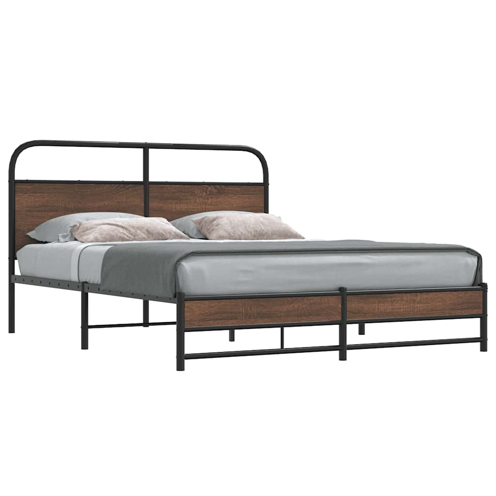 E-shop Multidom Posteľný rám bez matraca 150x200 cm hnedý dub kompozitné drevo