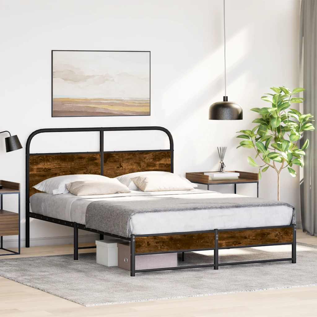 E-shop Multidom Posteľný rám bez matraca 140x200 cm dymový dub kompozitné drevo