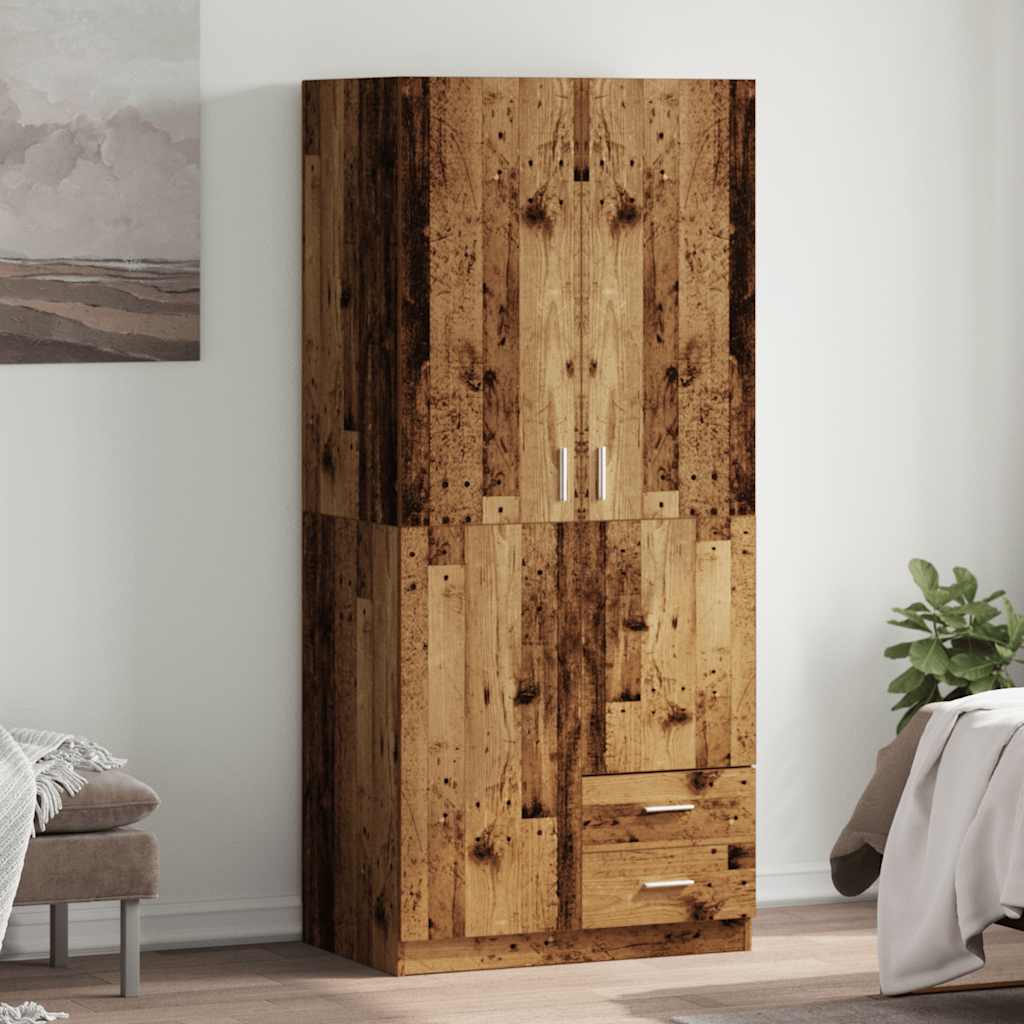 Multidom Šatník, staré drevo 80x52x180 cm, kompozitné drevo