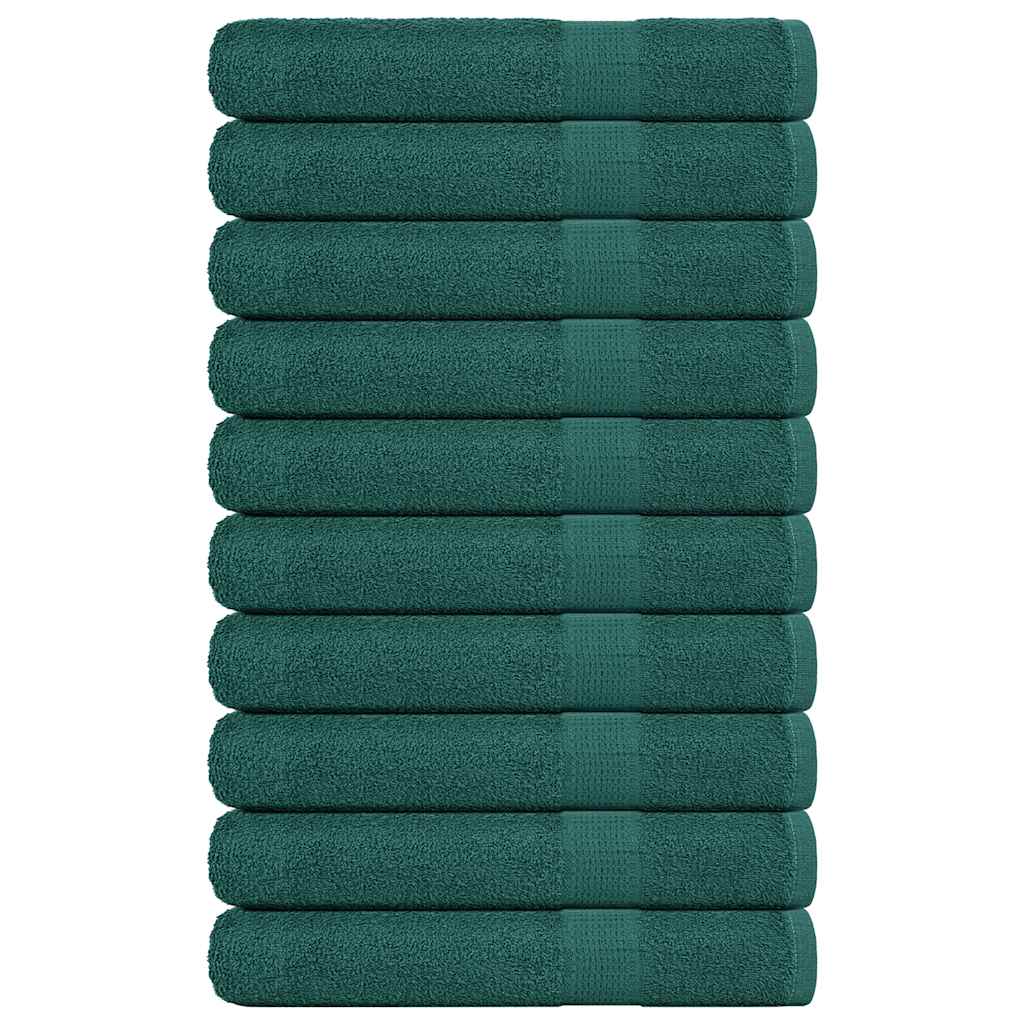 Multidom Uteráky 10 ks zelená 100x200 cm 360 g/m2 100 % bavlna