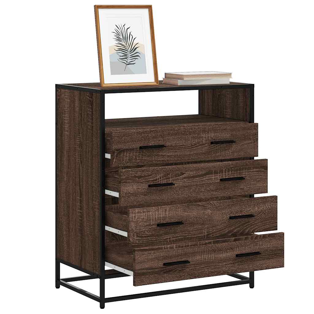 E-shop Multidom Zásuvková skrinka hnedý dub 70x41x83,5 cm kompozitné drevo
