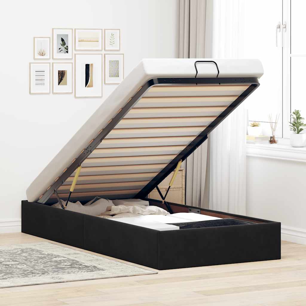 E-shop Multidom Osmanský rám postele bez matraca čierna 100x200 cm zamat