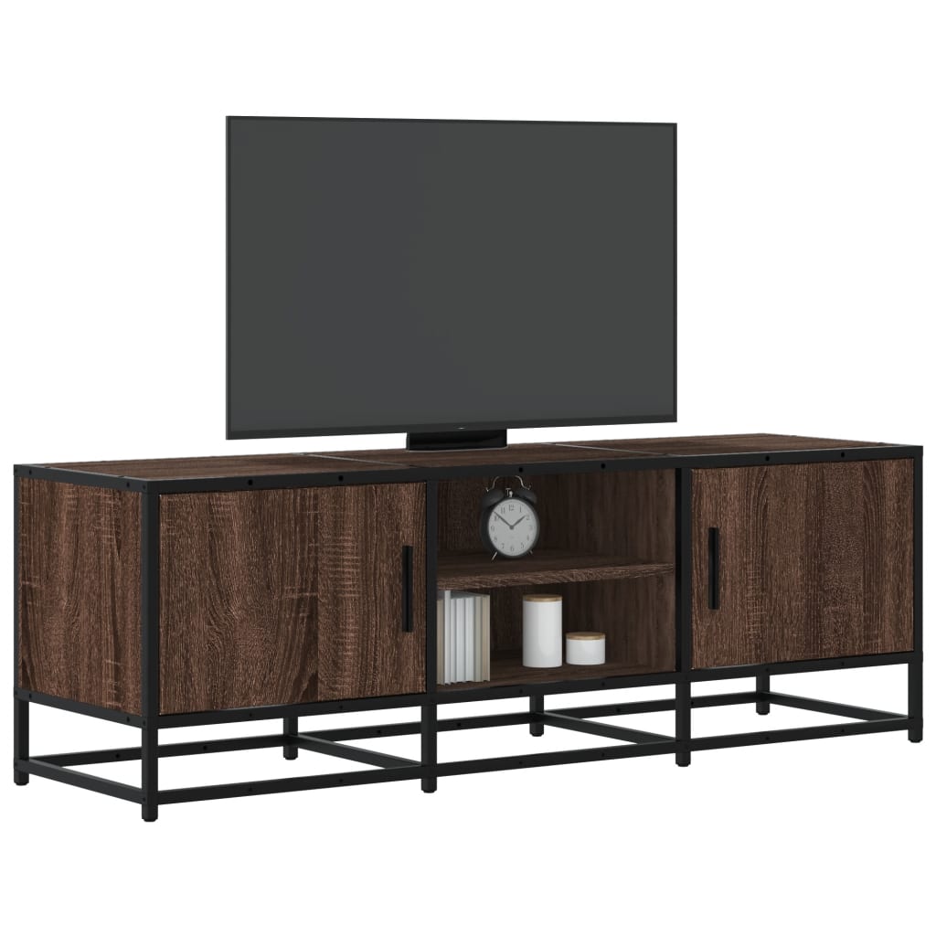 E-shop Multidom TV skrinka hnedý dub 120x35x41 cm kompozitné drevo a kov