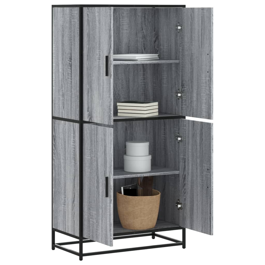 E-shop Multidom Vysoká skrinka sivý dub sonoma 68x35x139 cm kompozitné drevo