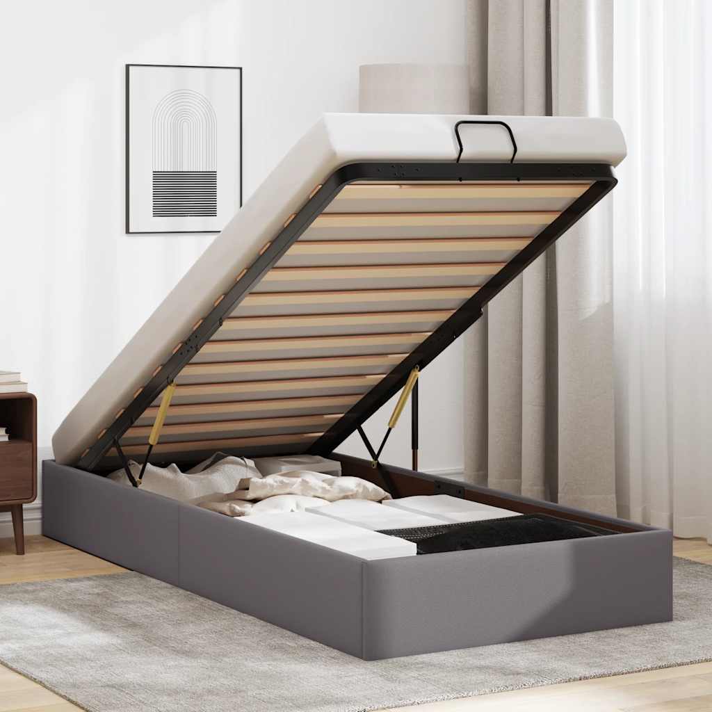 E-shop Multidom Osmanský rám postele bez matraca sivá 90x200 cm umelá koža