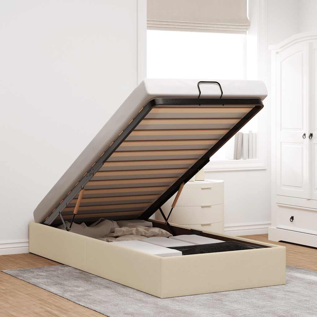 E-shop Multidom Osmanský rám postele bez matraca krémová 100x200 cm látka