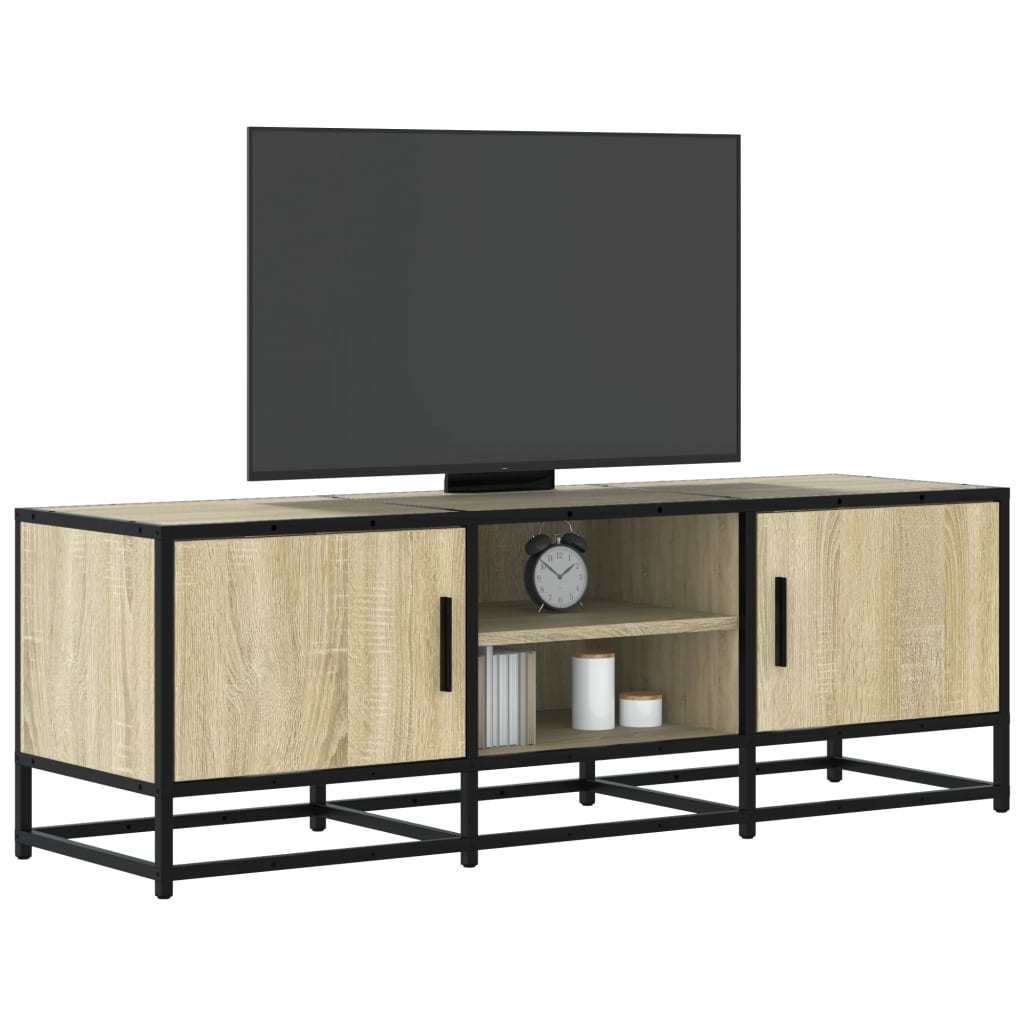 E-shop Multidom TV skrinka dub sonoma 120x35x41 cm kompozitné drevo a kov