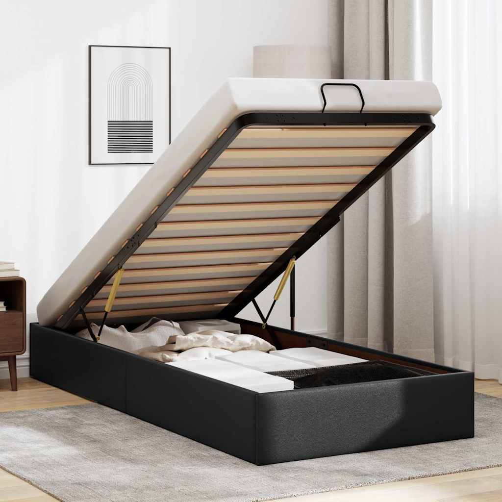 E-shop Multidom Osmanský rám postele bez matraca čierna 90x200 cm umelá koža