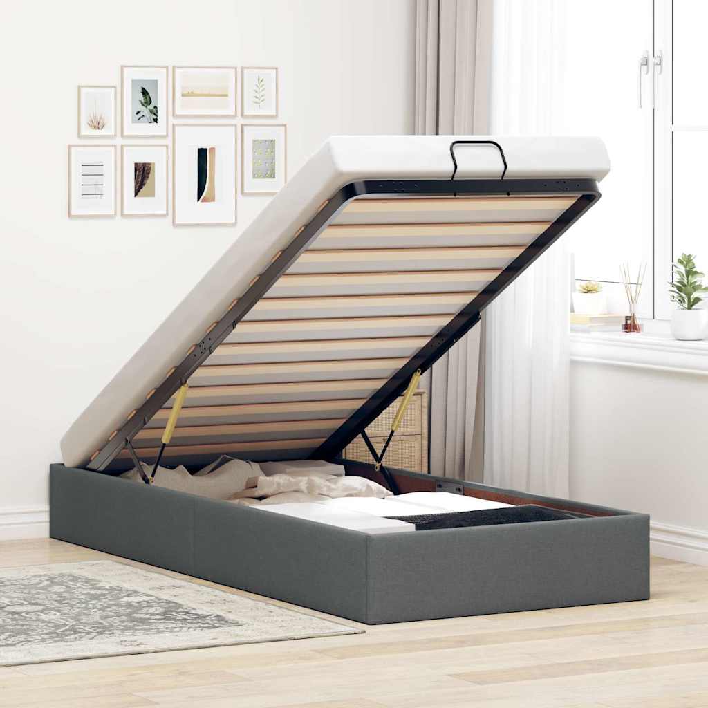 E-shop Multidom Osmanský rám postele bez matraca tmavosivá 100x200 cm látka