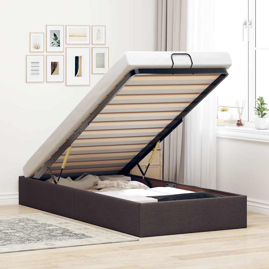 E-shop Multidom Osmanský rám postele bez matraca tmavohnedá 100x200 cm látka