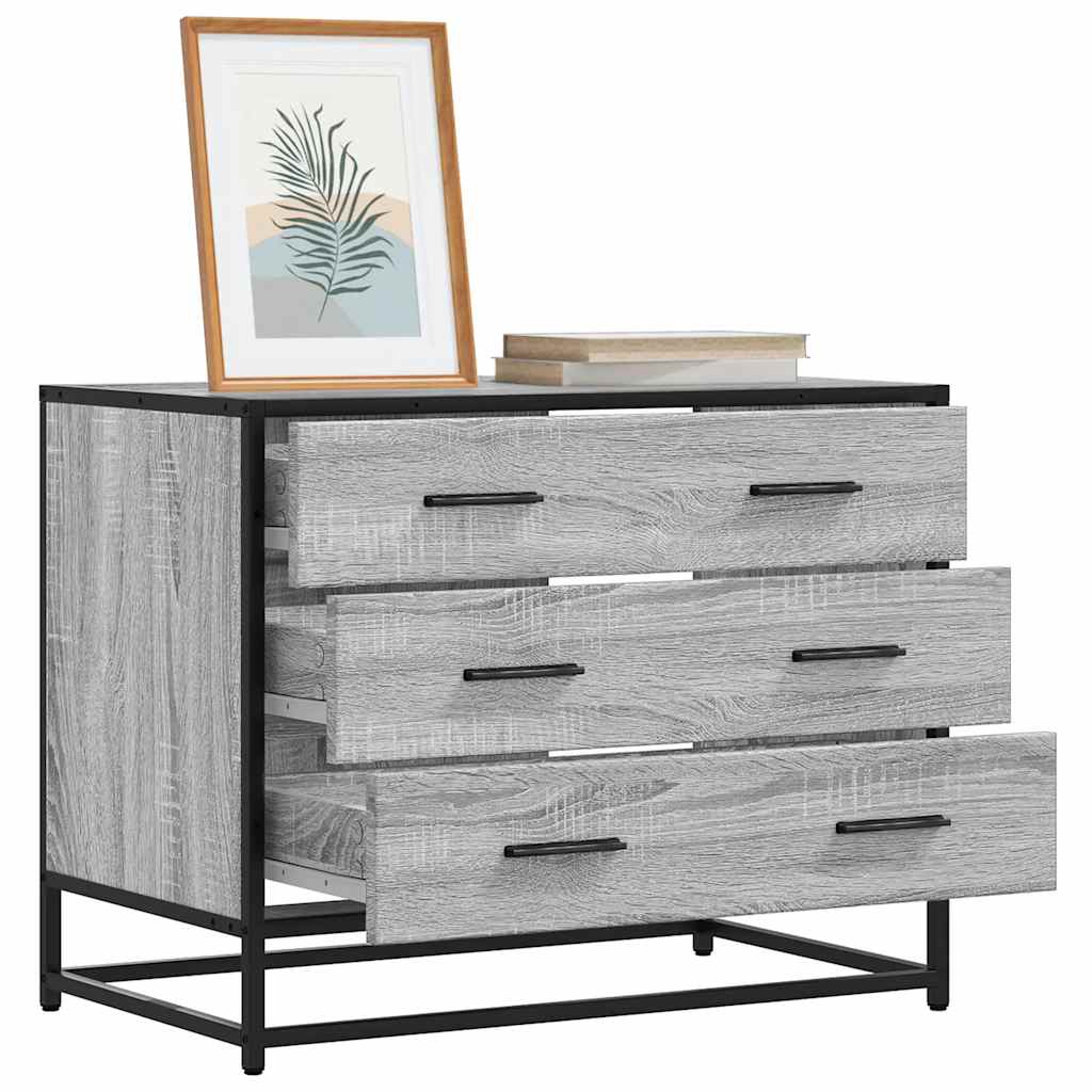 E-shop Multidom Zásuvková skrinka sivá sonoma 70x41x56 cm kompozitné drevo