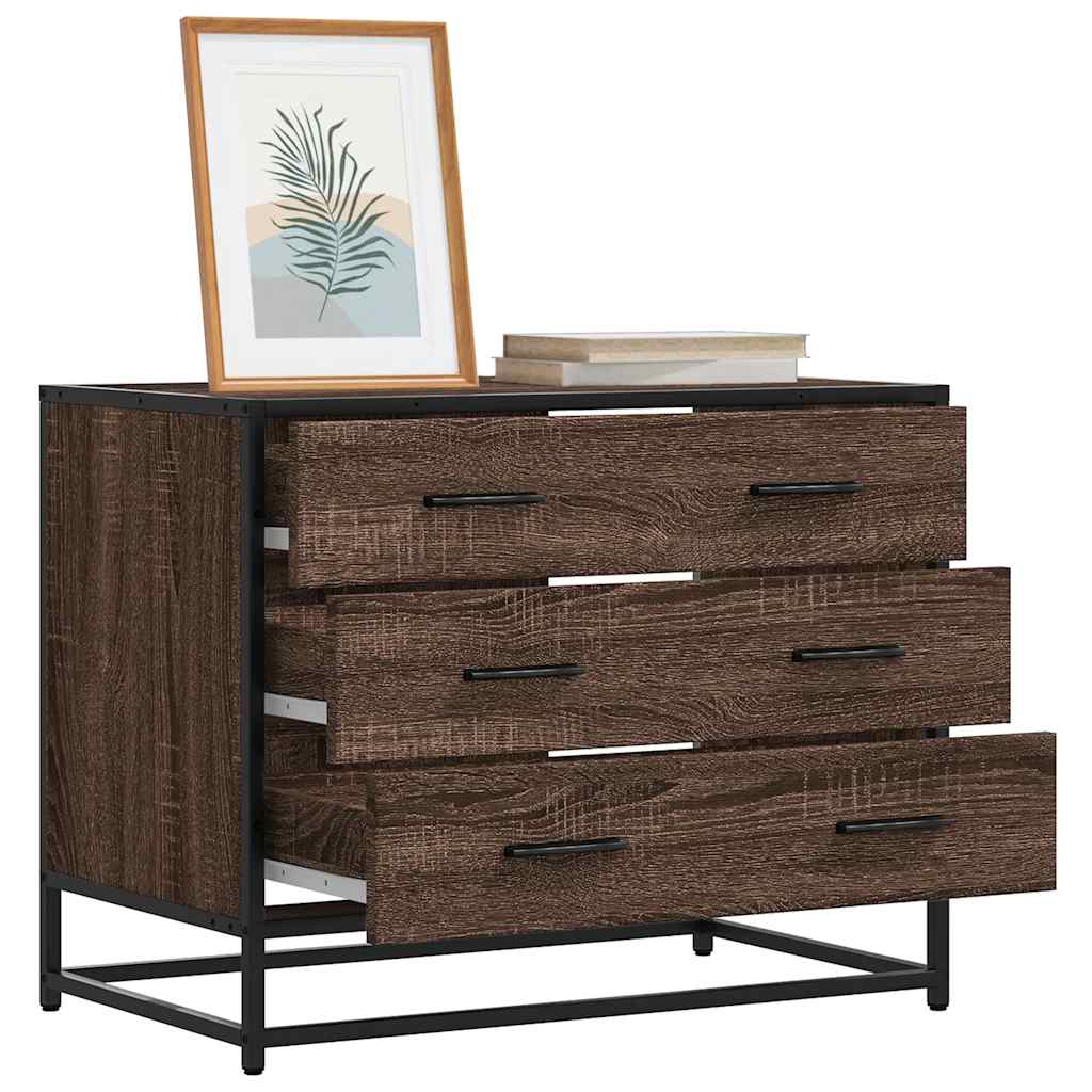 E-shop Multidom Zásuvková skrinka hnedý dub 70x41x56 cm kompozitné drevo