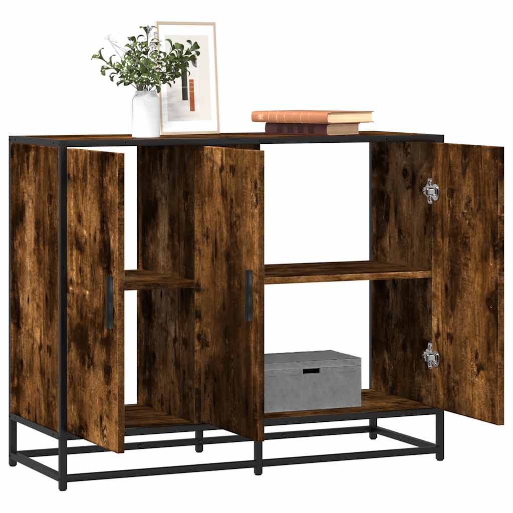 E-shop Multidom Komoda dymový dub 94x35x76 cm kompozitné drevo