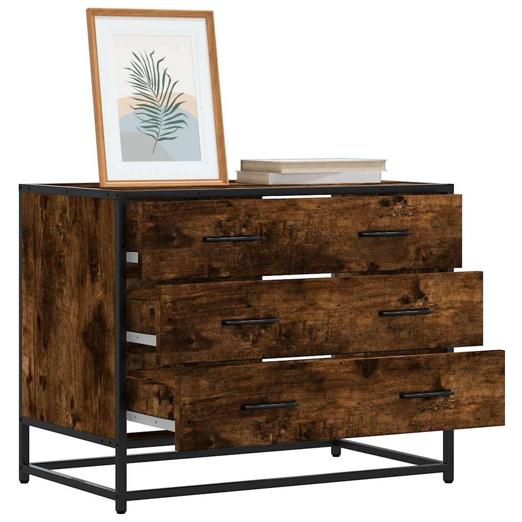 E-shop Multidom Zásuvková skrinka dymový dub 70x41x56 cm kompozitné drevo