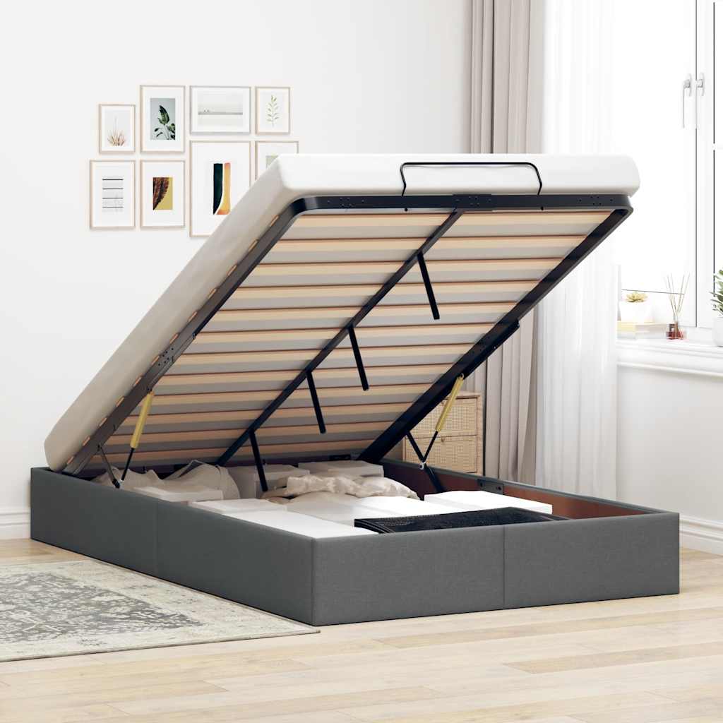 E-shop Multidom Osmanský rám postele bez matraca tmavosivá 120x200 cm látka