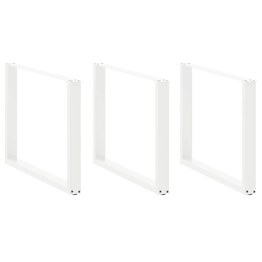 E-shop Multidom Nohy k jedálenskému stolu v tvare U, 3 ks, biele, 100 x (72-73) cm, oceľové