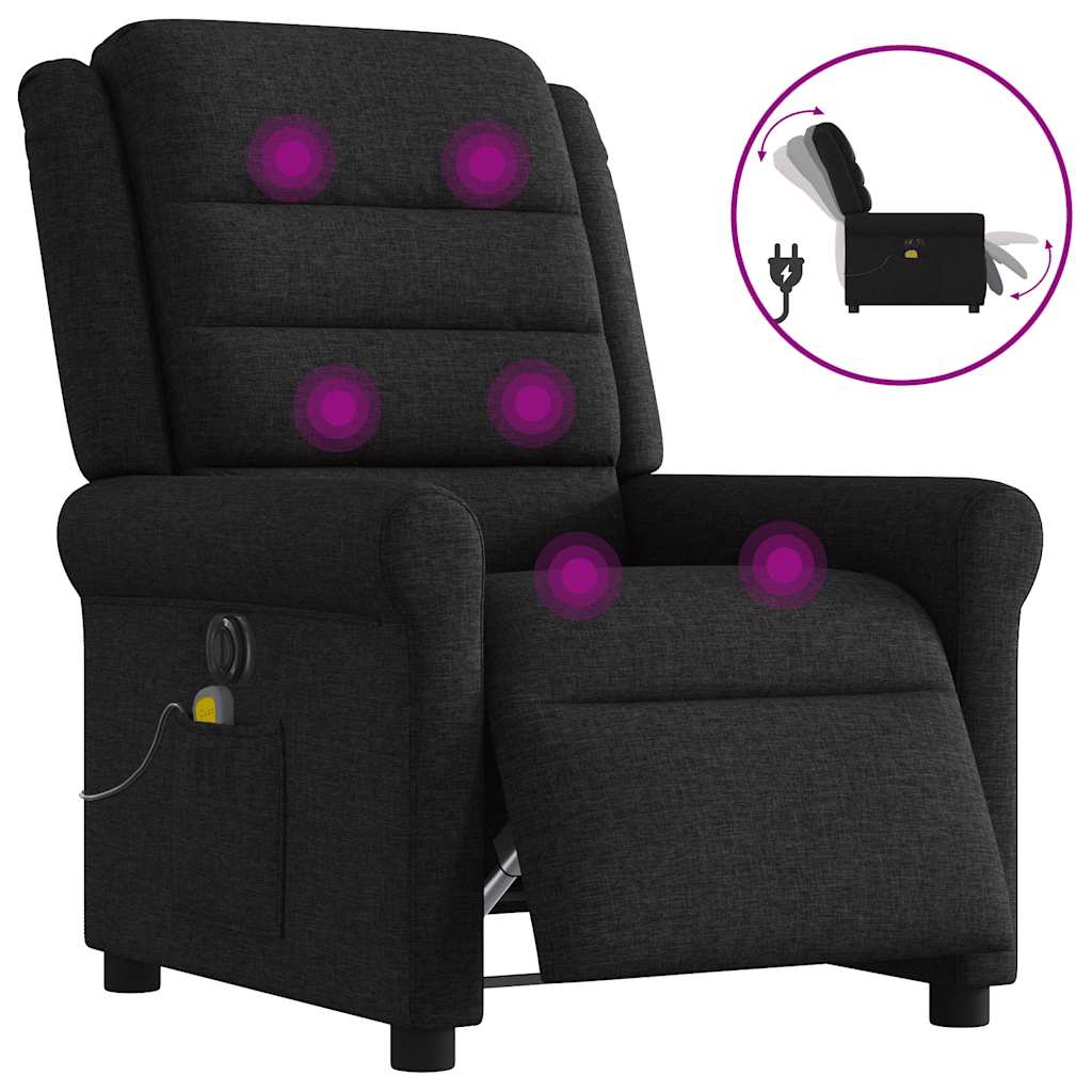 Multidom Elektrické masážne kreslo čierne látka